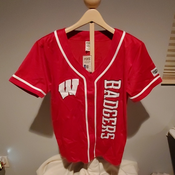PINK Victoria's Secret Tops - NWT Victoria Secret PINK Wisconsin baseball Jersey PINK Victoria's Secret Tops - NWT Victoria Secret PINK Wisconsin baseball Jersey